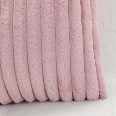 Fluffy Striped Decorative Pillow Covers-Blush Pink