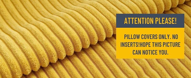 Corduroy Decorative Throw Pillow Covers-Mustard Yellow