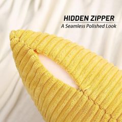 Corduroy Decorative Throw Pillow Covers-Mustard Yellow