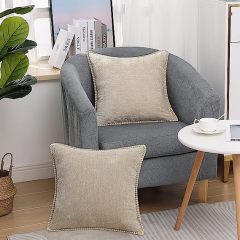 Chenille velvet Pillow Covers-Bleached Sand