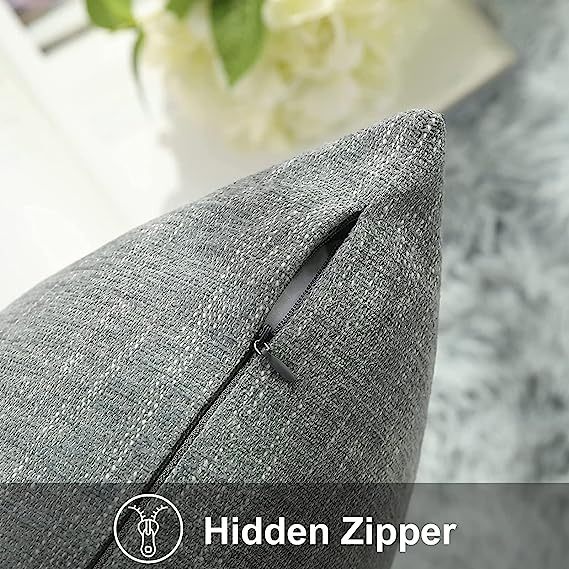 Chenille Pillow Covers-Grey