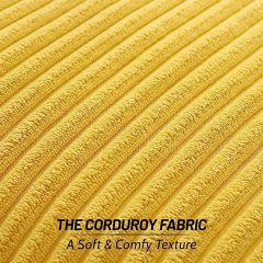 Corduroy Decorative Throw Pillow Covers-Mustard Yellow