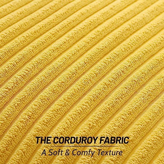 Corduroy Decorative Throw Pillow Covers-Mustard Yellow