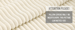 Corduroy Decorative Throw Pillow Covers-Cream White