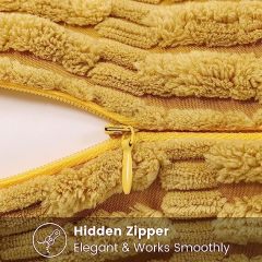 Corduroy Striped Square Pillow Covers-Mustard Yellow