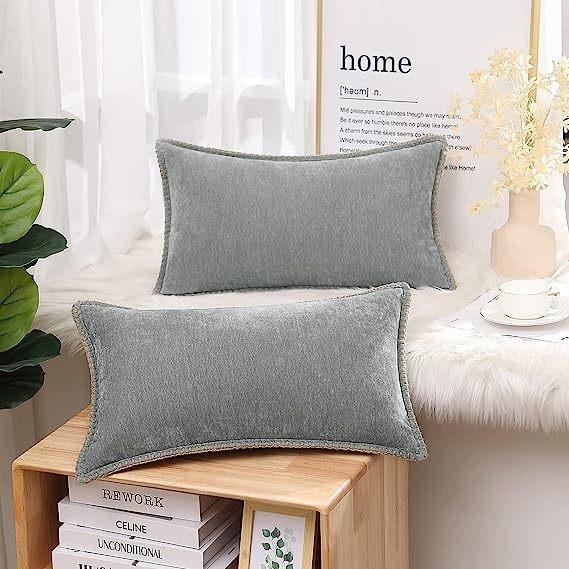 Chenille velvet Pillow Covers-Ultimate Gray