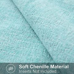 Chenille Pillow Covers-Turquoise