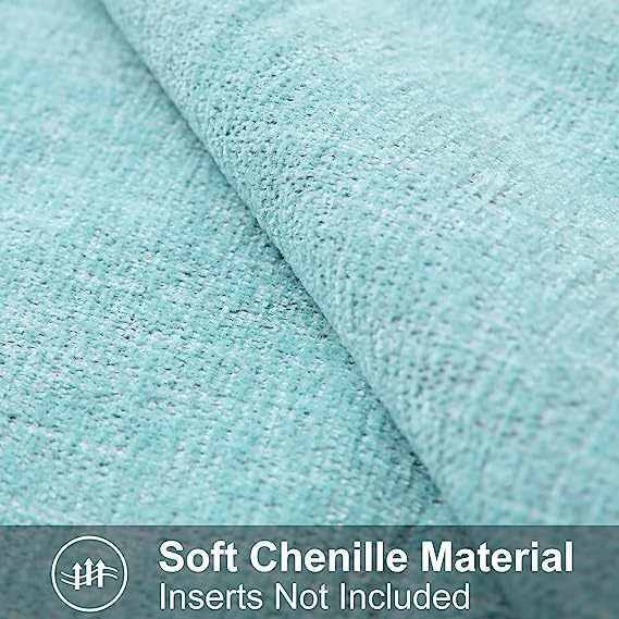 Chenille Pillow Covers-Turquoise