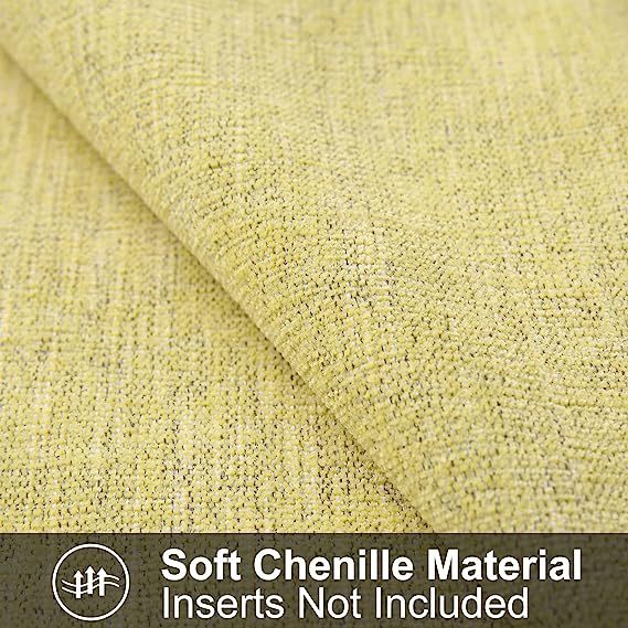 Chenille Pillow Covers-Pale Yellow