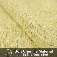 Chenille Pillow Covers-Pale Yellow