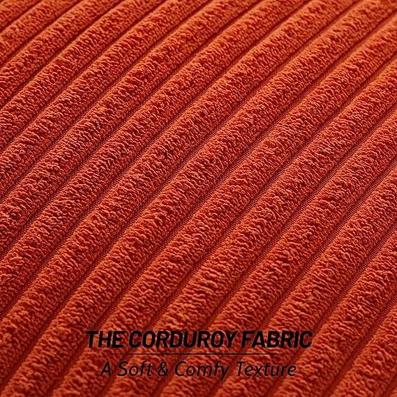Corduroy Decorative Throw Pillow Covers-Rust