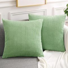 Corduroy Decorative Throw Pillow Covers-Sage Green