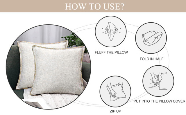 Linen Pillow Covers-Beige