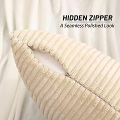 Corduroy Decorative Throw Pillow Covers-Beige