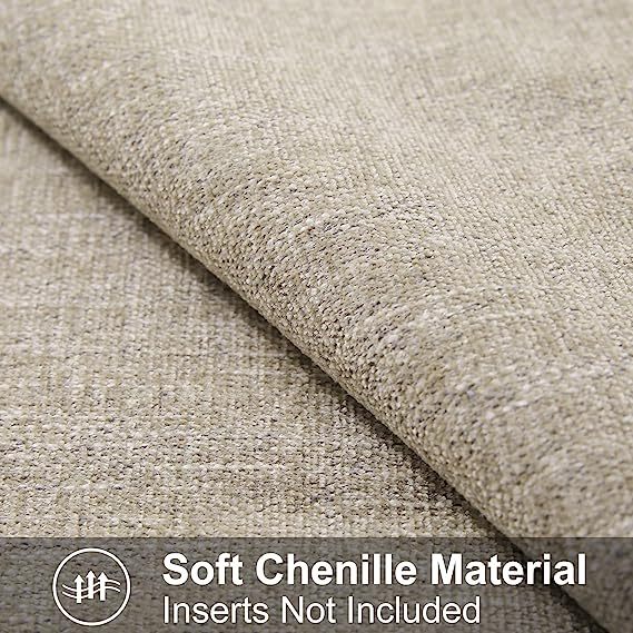 Chenille Pillow Covers-Khaki