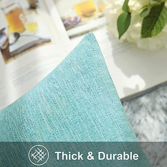 Chenille Pillow Covers-Turquoise