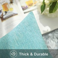 Chenille Pillow Covers-Turquoise