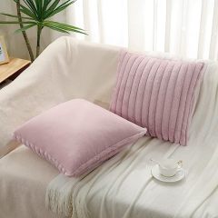 Fluffy Striped Decorative Pillow Covers-Blush Pink