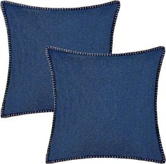 Linen Pillow Covers-Dark Blue