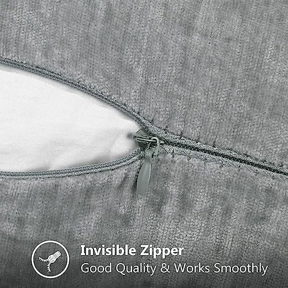 Chenille velvet Pillow Covers-Ultimate Gray