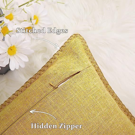 Linen Pillow Covers-Mustard Yellow