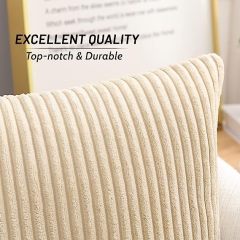 Corduroy Decorative Throw Pillow Covers-Beige