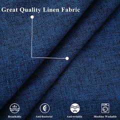 Linen Pillow Covers-Dark Blue