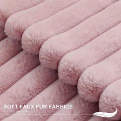 Fluffy Striped Decorative Pillow Covers-Blush Pink