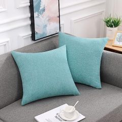 Chenille Pillow Covers-Turquoise