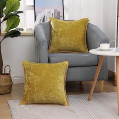 Chenille velvet Pillow Covers-Mineral Yellow
