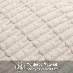Corduroy Striped Square Pillow Covers-Cream White