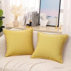 Linen Pillow Covers-Mustard Yellow