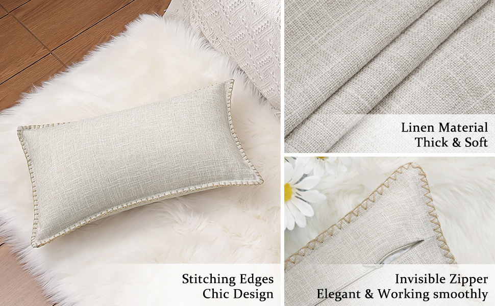Linen Pillow Covers-Beige