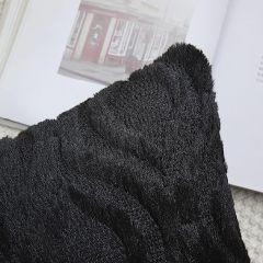 Plush Faux Wool Couch Pillow Covers-Black