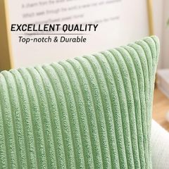 Corduroy Decorative Throw Pillow Covers-Sage Green