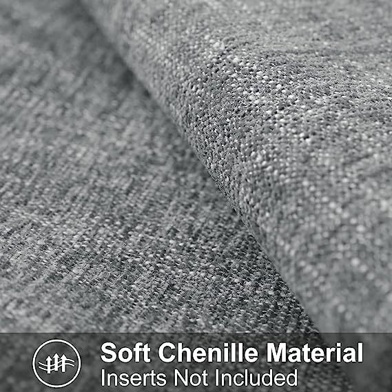 Chenille Pillow Covers-Grey