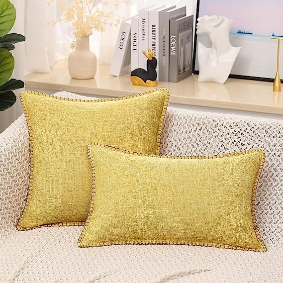 Linen Pillow Covers-Mustard Yellow