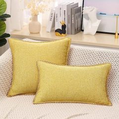 Linen Pillow Covers-Mustard Yellow