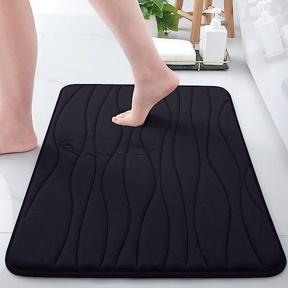 Rugs&Mats-Memory Foam Bathroom Rug-Black