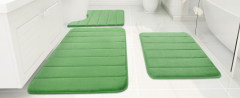 Rugs&Mats-Memory Foam 3 Pieces Bathroom Rug-Green