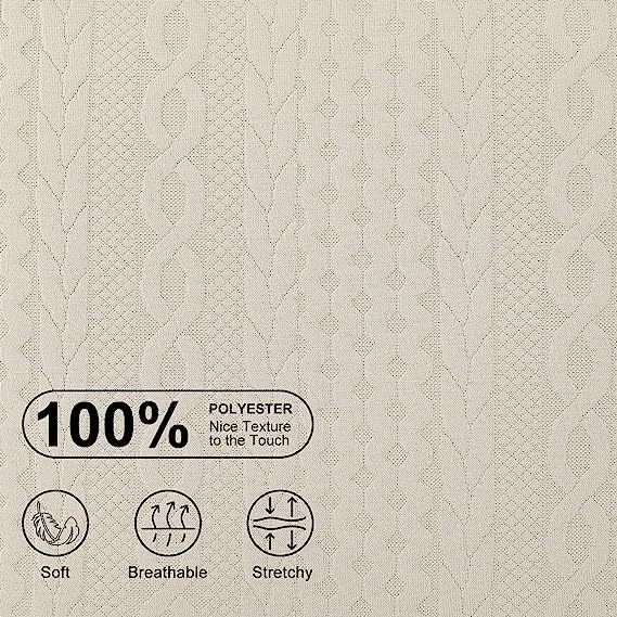 Raised Twisted Rope Pattern Pillow Covers-Beige