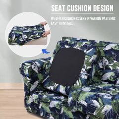 Slipcover-Floral Pattern Printed Sofa Slipcovers-Gray Green