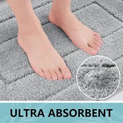 Rugs&Mats-Soft and Absorbent Microfiber Bath Rugs-Grey