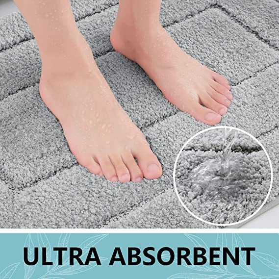 Rugs&Mats-Soft and Absorbent Microfiber Bath Rugs-Grey