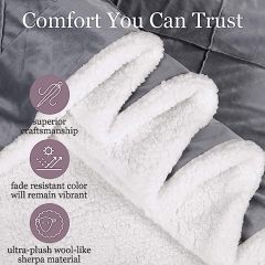 Blanket-Microfiber Lightweight Plush Reversible Throw Blanket-Grey