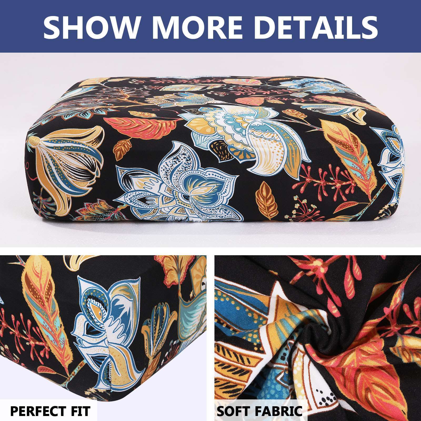 Printed Sofa Couch Cushion Covers-Black yellow