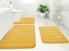 Rugs&Mats-Memory Foam 3 Pieces Bathroom Rug-Yellow