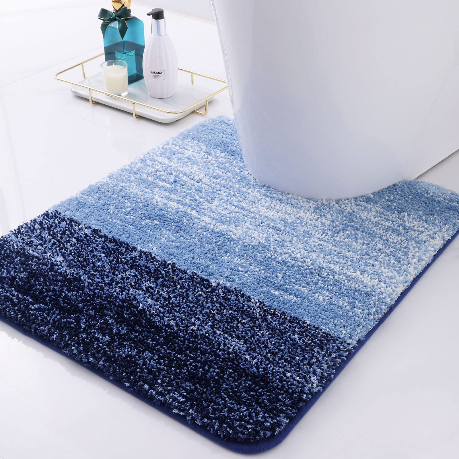 Rugs&Mats-Microfiber Bathroom Rugs-Blue