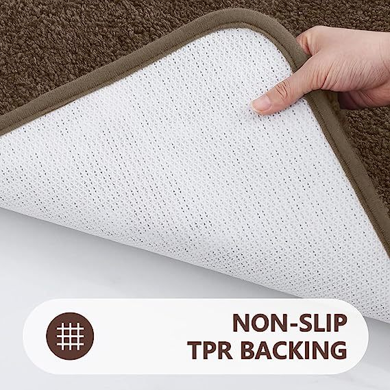 Rugs&Mats-Microfiber Bathroom Contour Rug-Brown