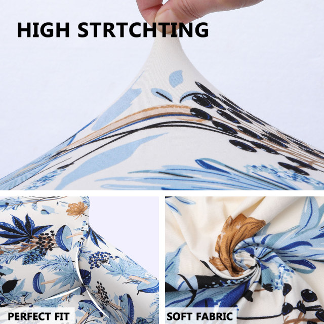 Slipcover-Floral Pattern Printed Sofa Slipcovers-Beige&blue